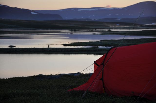 Solnedgång arjeplogsfjällen