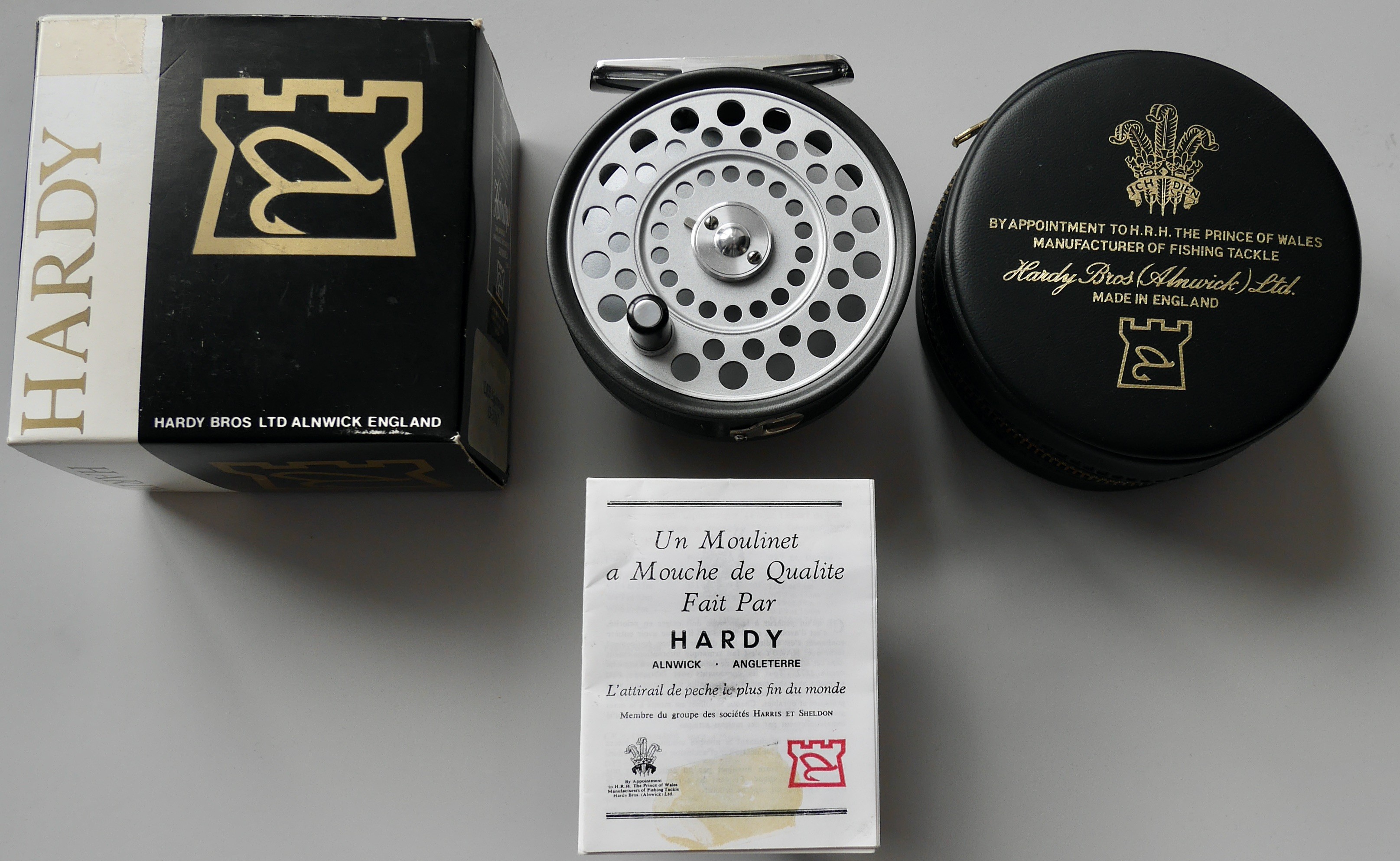 Hardy LRH Lightweigt flugrulle från 1970erne mint i ask med fodral och papper
