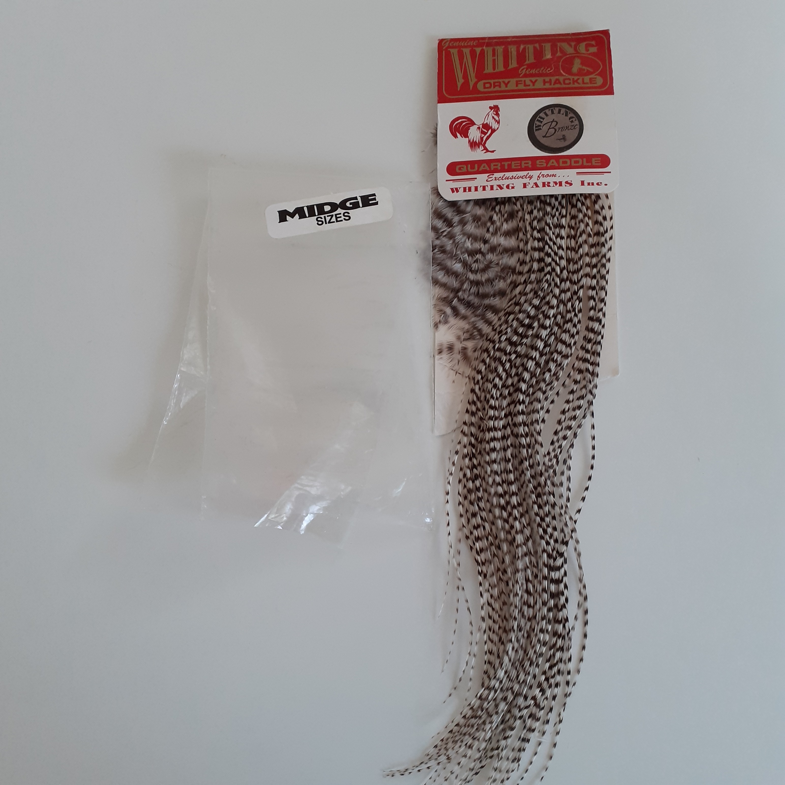 Whiting saddle hackle - grizzly